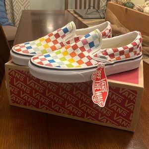 Size 8 Rainbow Checkered VANS